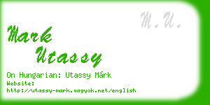 mark utassy business card